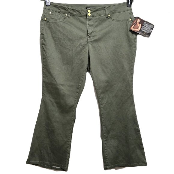 Iman Global Chic 360 Slimming Bootcut Stretch Knit Pants. Green, 22W Short. NWT - Picture 1 of 5